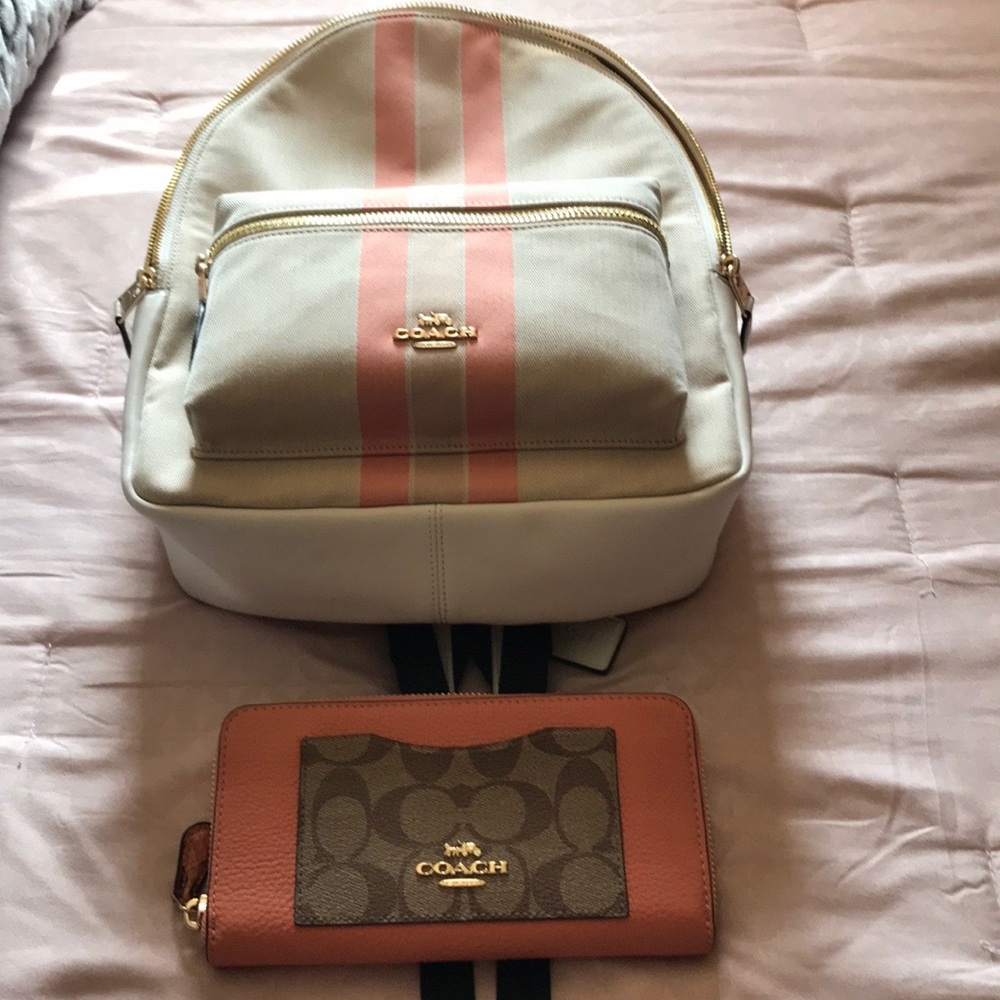 Coach backpack purse and matching wallet